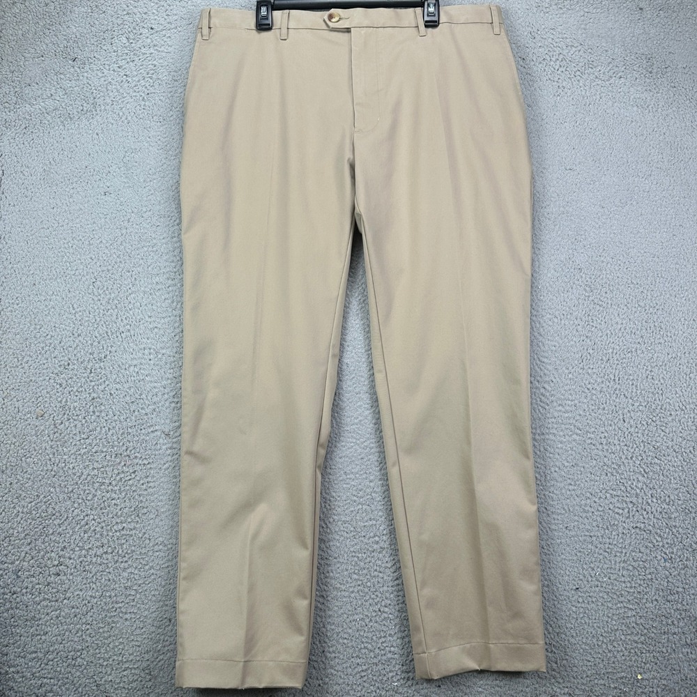 Proper Cloth Pants Chino Mens 41X32 Tan Flat Front Pockets Straight Leg Stretch